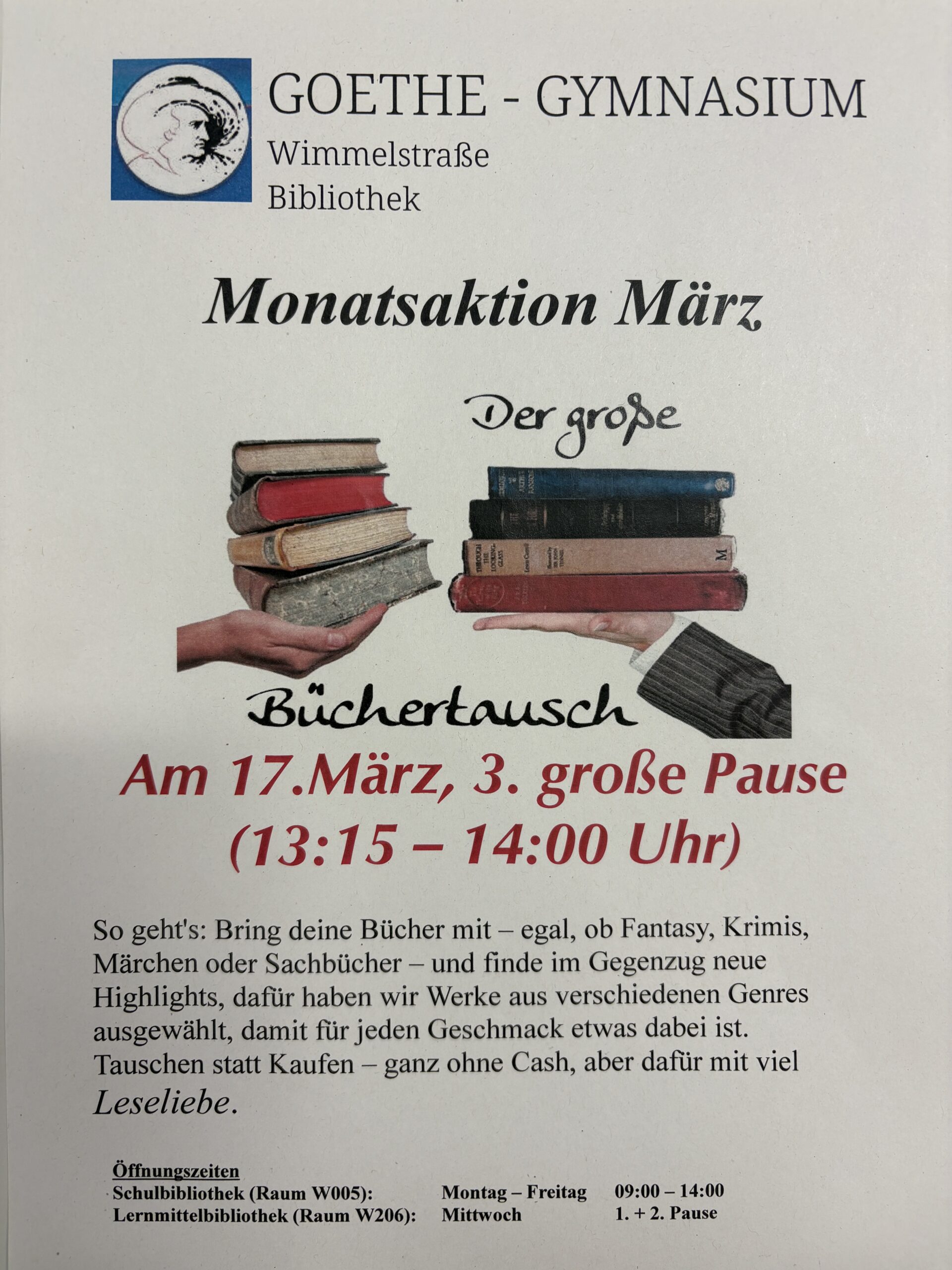 Büchertausch in der Bibliothek